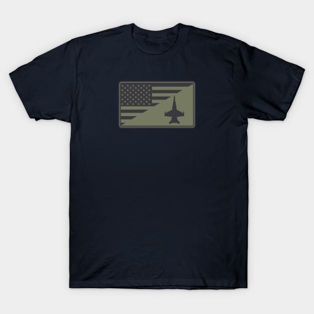 F/A-18 Hornet US Flag Patch (subdued) T-Shirt by TCP